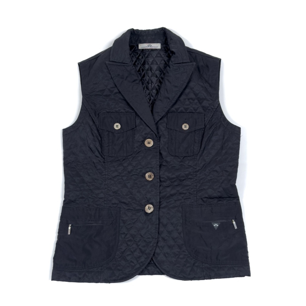 Walter Genuin Women's Quilted Vest Button Up Size 8 US - Black